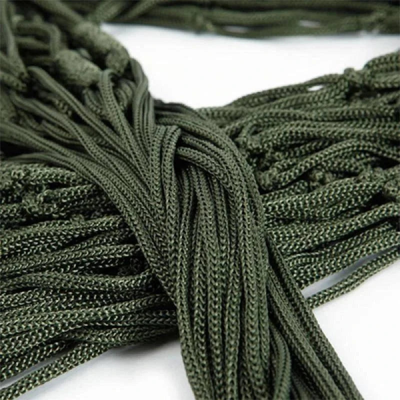 Durable Nylon Rope Hammock for Outdoor and Travel - Portable Sleeping Net Bed for Camping, Garden, Beach, and Yard - Home Fads