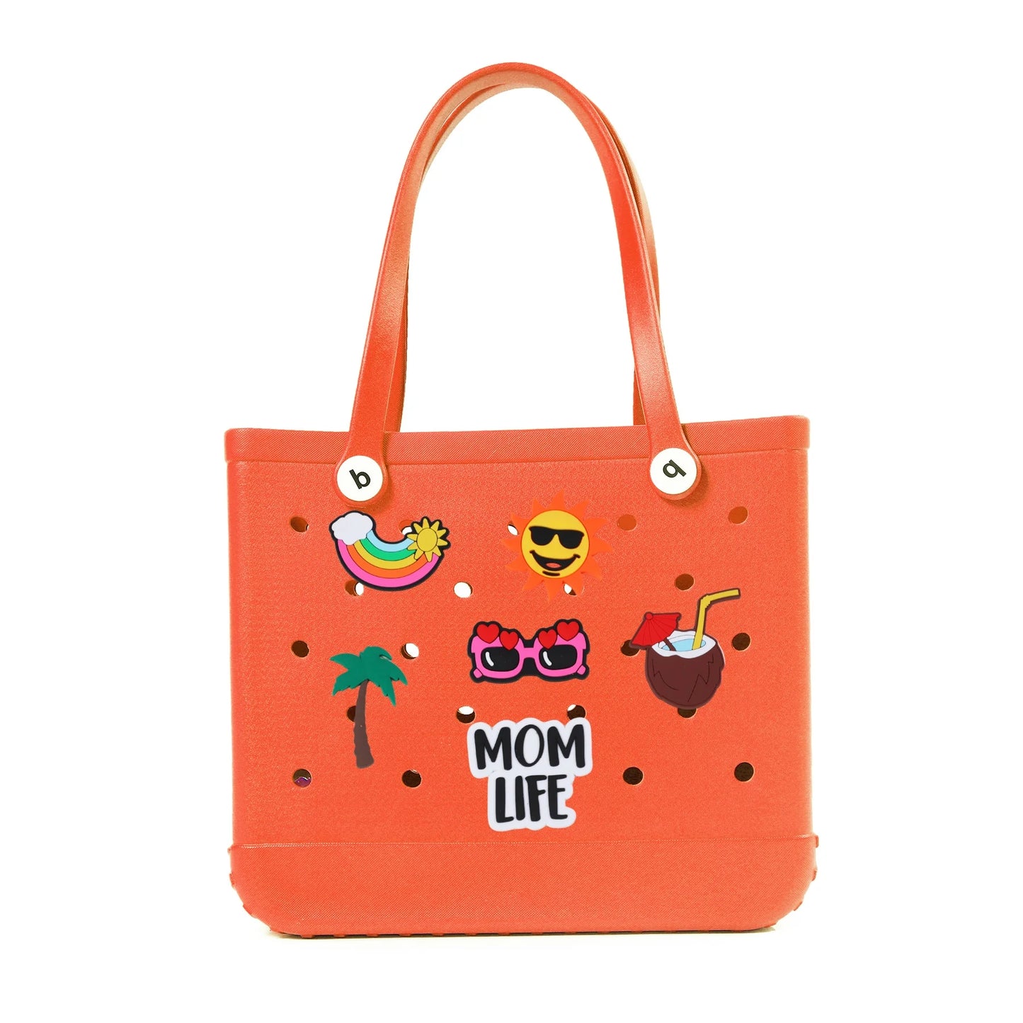 Durable Waterproof EVA Beach Tote Bag – Includes 6 Gift Charms – Unisex Handbag for Shopping, Travel, Sports, Pool – Medium & Extra-Large Sizes - Home Fads