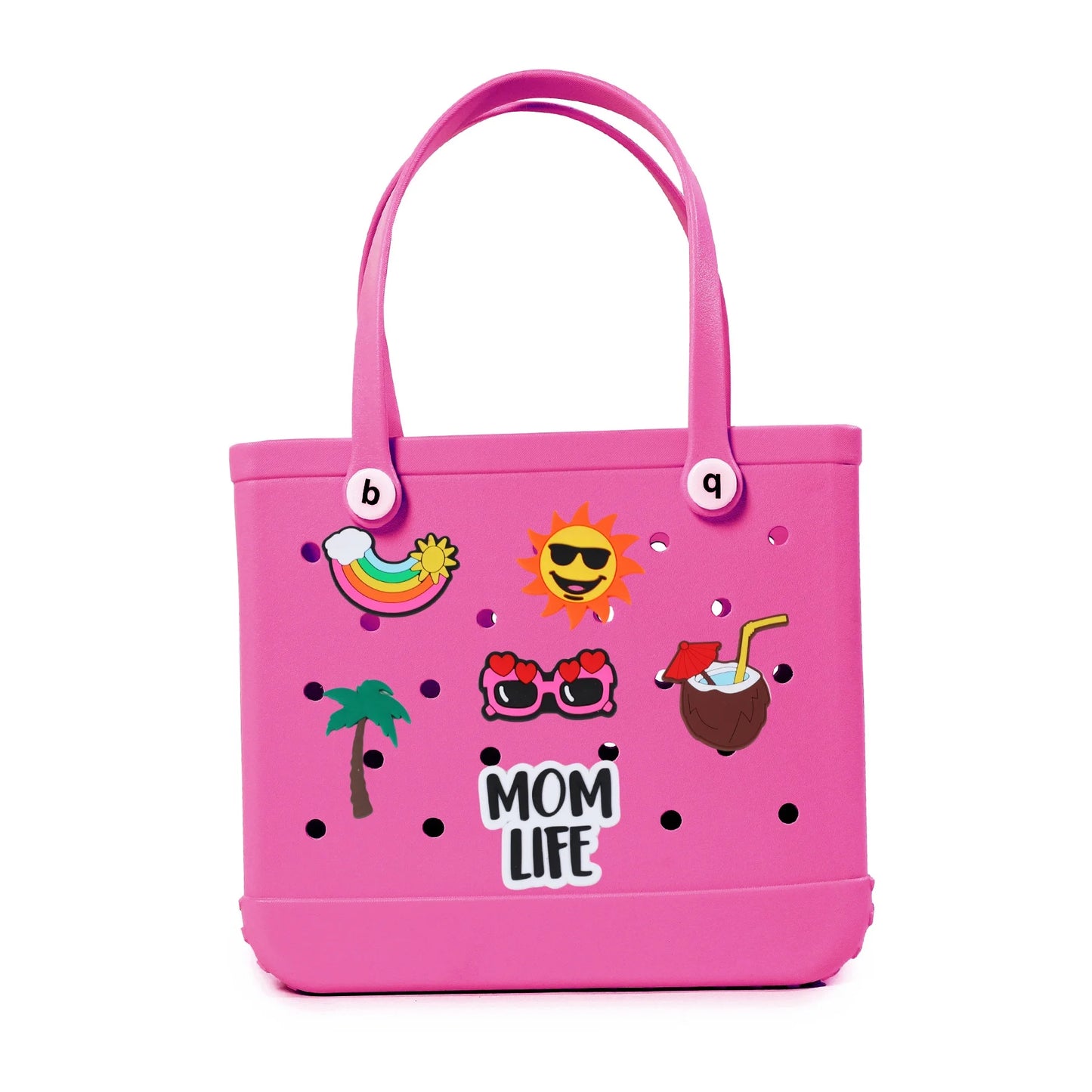 Durable Waterproof EVA Beach Tote Bag – Includes 6 Gift Charms – Unisex Handbag for Shopping, Travel, Sports, Pool – Medium & Extra-Large Sizes - Home Fads