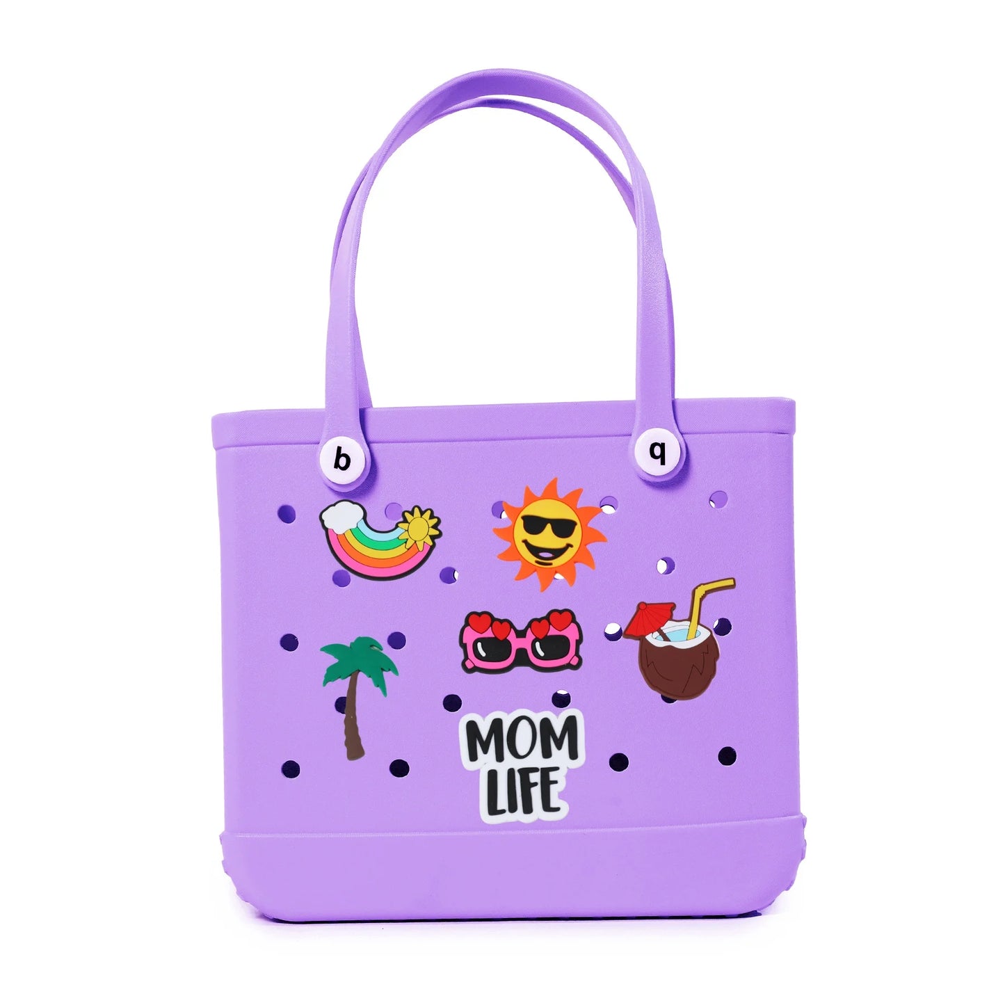 Durable Waterproof EVA Beach Tote Bag – Includes 6 Gift Charms – Unisex Handbag for Shopping, Travel, Sports, Pool – Medium & Extra-Large Sizes - Home Fads