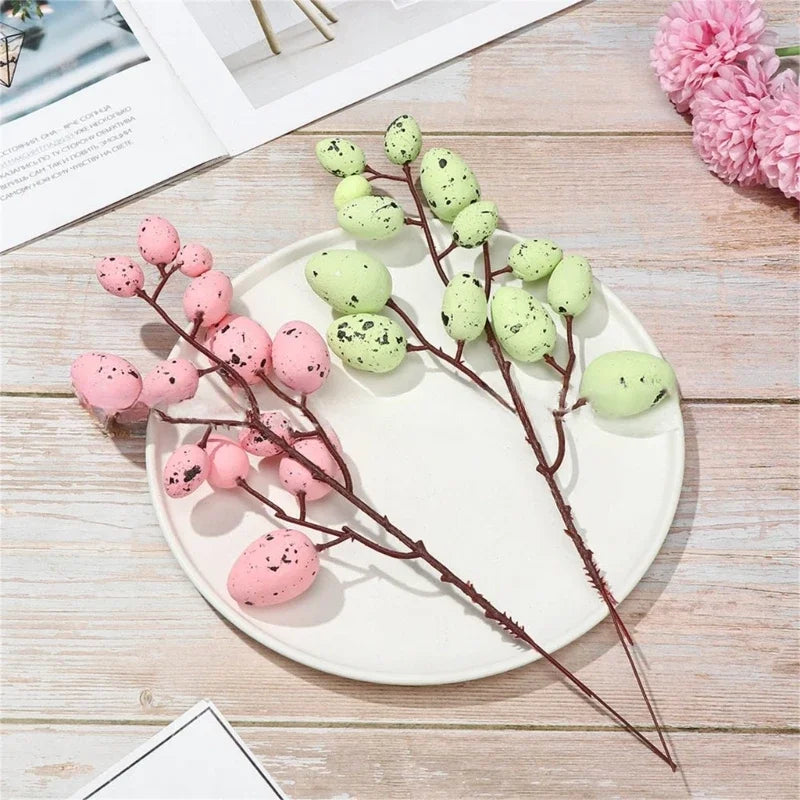 Egg Tree Branch Picks – 32cm Foam and Plastic Decorations for Spring and Holiday Displays - Home Fads