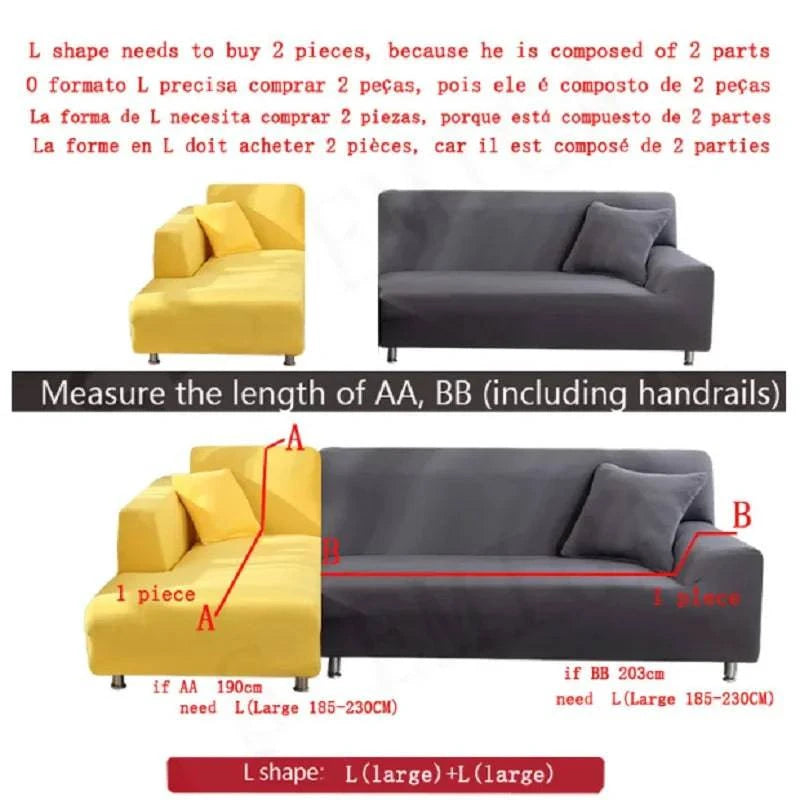 Elastic Solid Color Sofa Cover for Living Room - Breathable and Pet-Friendly Couch Protectors - Available in 1/2/3/4 Seater Options - Home Fads