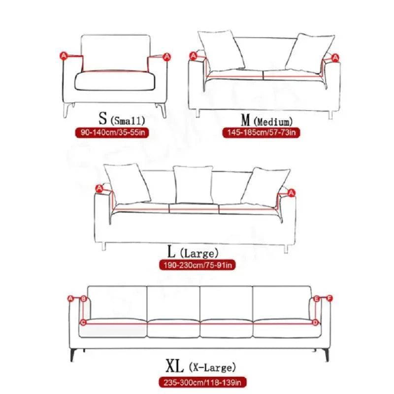 Elastic Solid Color Sofa Cover for Living Room - Breathable and Pet-Friendly Couch Protectors - Available in 1/2/3/4 Seater Options - Home Fads