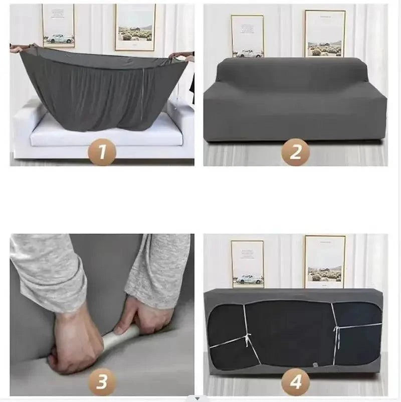 Elastic Solid Color Sofa Cover for Living Room - Breathable and Pet-Friendly Couch Protectors - Available in 1/2/3/4 Seater Options - Home Fads