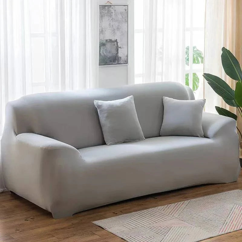 Elastic Solid Color Sofa Cover for Living Room - Breathable and Pet-Friendly Couch Protectors - Available in 1/2/3/4 Seater Options - Home Fads