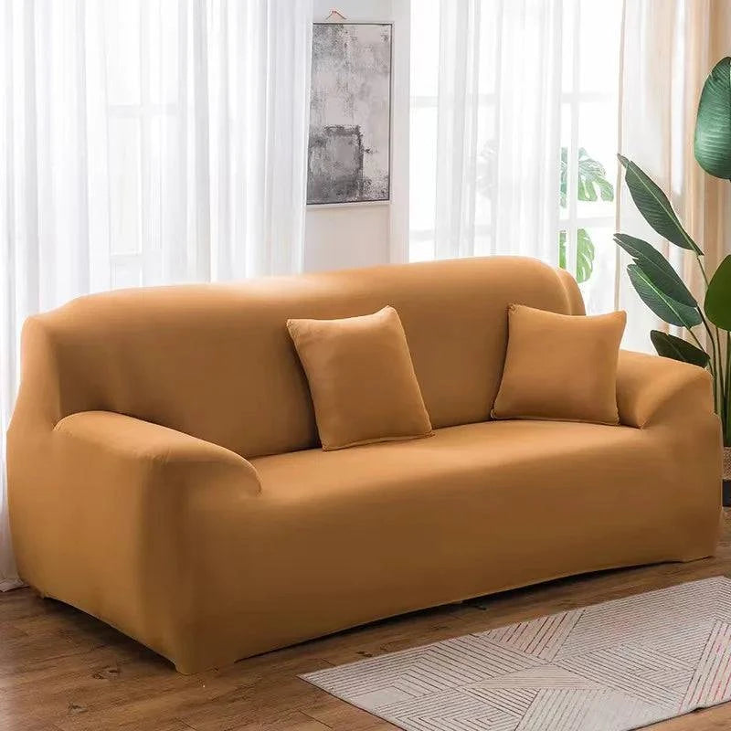 Elastic Solid Color Sofa Cover for Living Room - Breathable and Pet-Friendly Couch Protectors - Available in 1/2/3/4 Seater Options - Home Fads