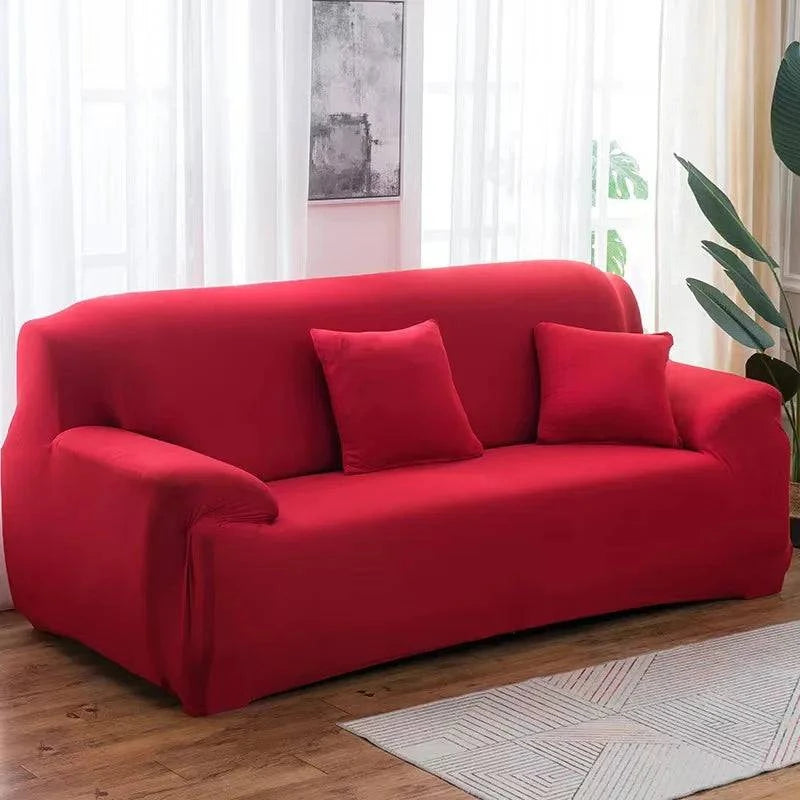Elastic Solid Color Sofa Cover for Living Room - Breathable and Pet-Friendly Couch Protectors - Available in 1/2/3/4 Seater Options - Home Fads