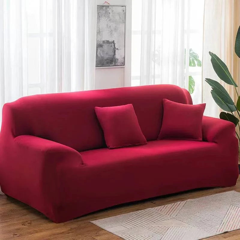 Elastic Solid Color Sofa Cover for Living Room - Breathable and Pet-Friendly Couch Protectors - Available in 1/2/3/4 Seater Options - Home Fads