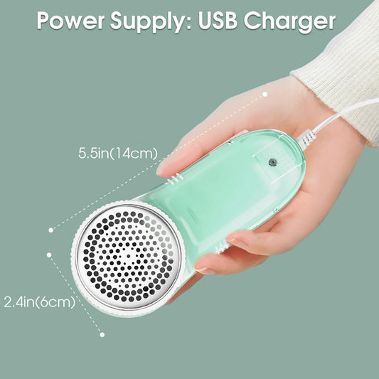 Electric Fabric Lint Remover – Powerful Clothes Shaver with Stainless Steel Blades, USB Plug-In, Portable Fuzz & Hairball Trimmer - Home Fads