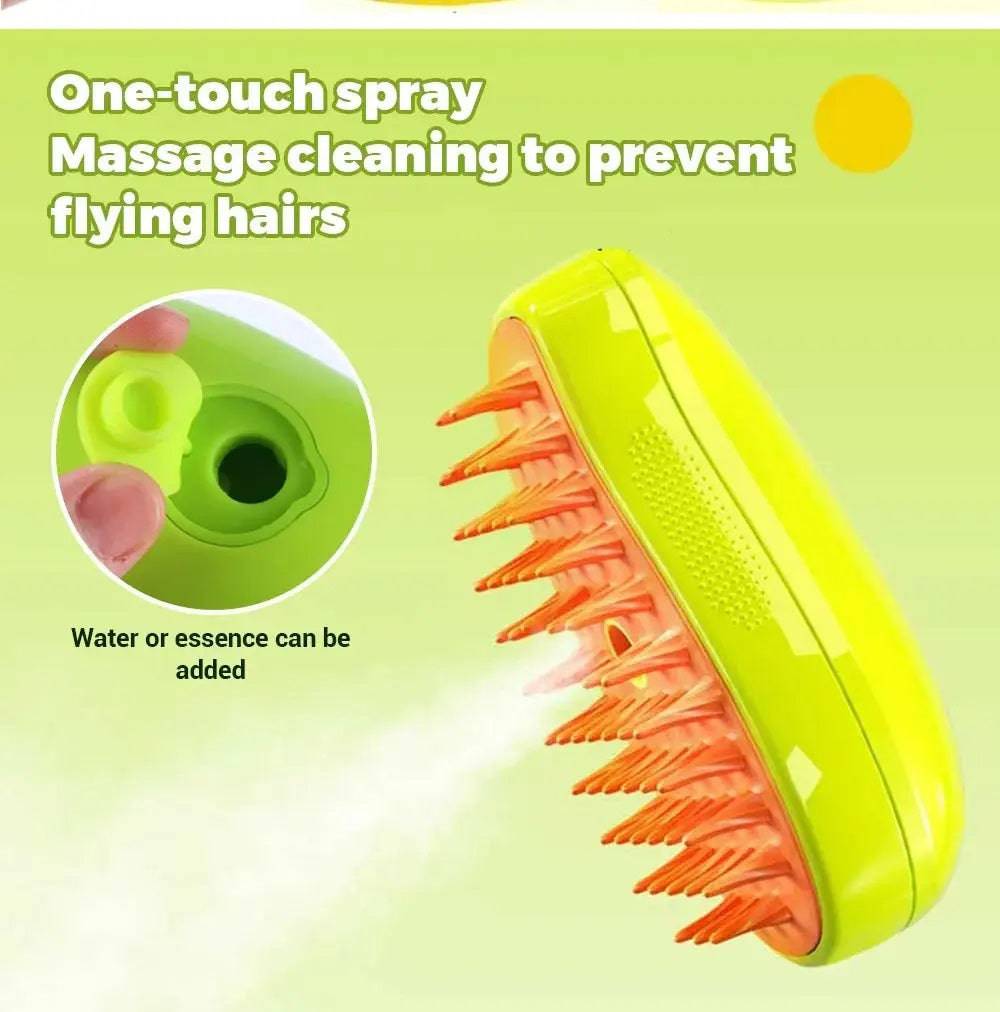 Electric Pet Grooming Massager Brush: Versatile 3-in-1 Device with Steam and Spray Function for Dogs, Cats, and All Furry Pets - Home Fads