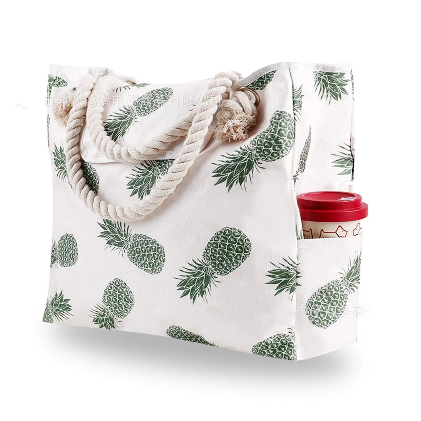 Elegant Striped Canvas Tote for Women - Spacious and Versatile Shoulder Bag for Shopping, Travel, School, and Beach