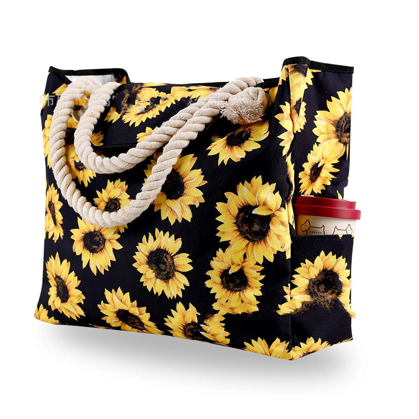 Elegant Striped Canvas Tote for Women - Spacious and Versatile Shoulder Bag for Shopping, Travel, School, and Beach
