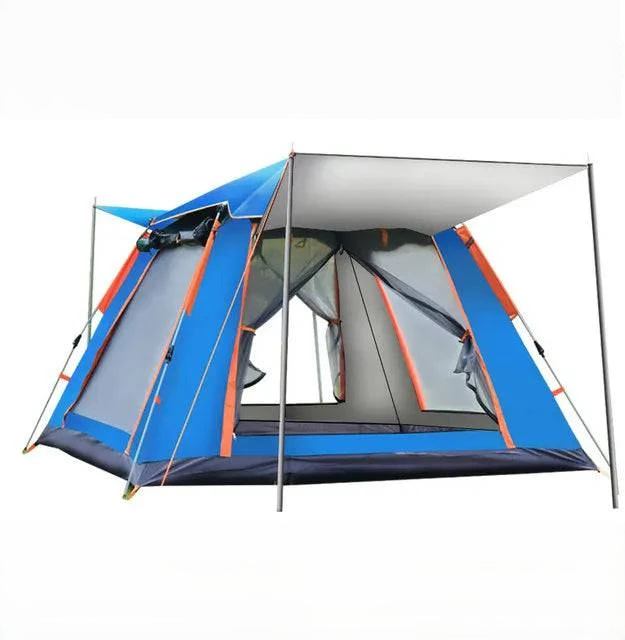 Tienda de campaña familiar: instalación automática, impermeable, para todas las estaciones, ideal para acampar, playa, senderismo (tamaños para 3-4 y 5-6 personas) con bolsa de transporte