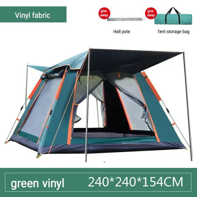 Family Camping Tent - Automatic Setup, Waterproof, All Seasons, Ideal for Camping, Beach, Hiking (3-4 & 5-6 Person Sizes) with Carrying Bag - Home Fads