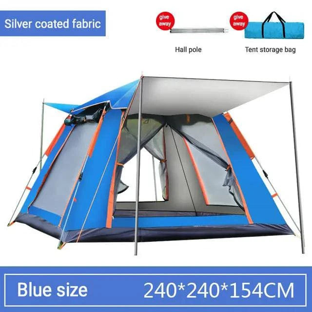 Family Camping Tent - Automatic Setup, Waterproof, All Seasons, Ideal for Camping, Beach, Hiking (3-4 & 5-6 Person Sizes) with Carrying Bag - Home Fads