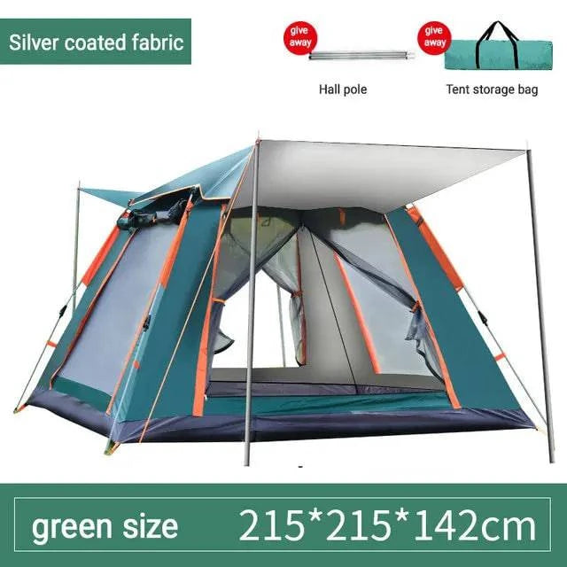 Family Camping Tent - Automatic Setup, Waterproof, All Seasons, Ideal for Camping, Beach, Hiking (3-4 & 5-6 Person Sizes) with Carrying Bag - Home Fads