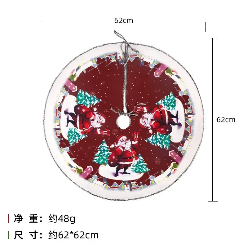 Festive Holiday Tree Skirt – Seasonal Designs in 60cm and 90cm Non-Woven Fabric for Celebrations - Home Fads