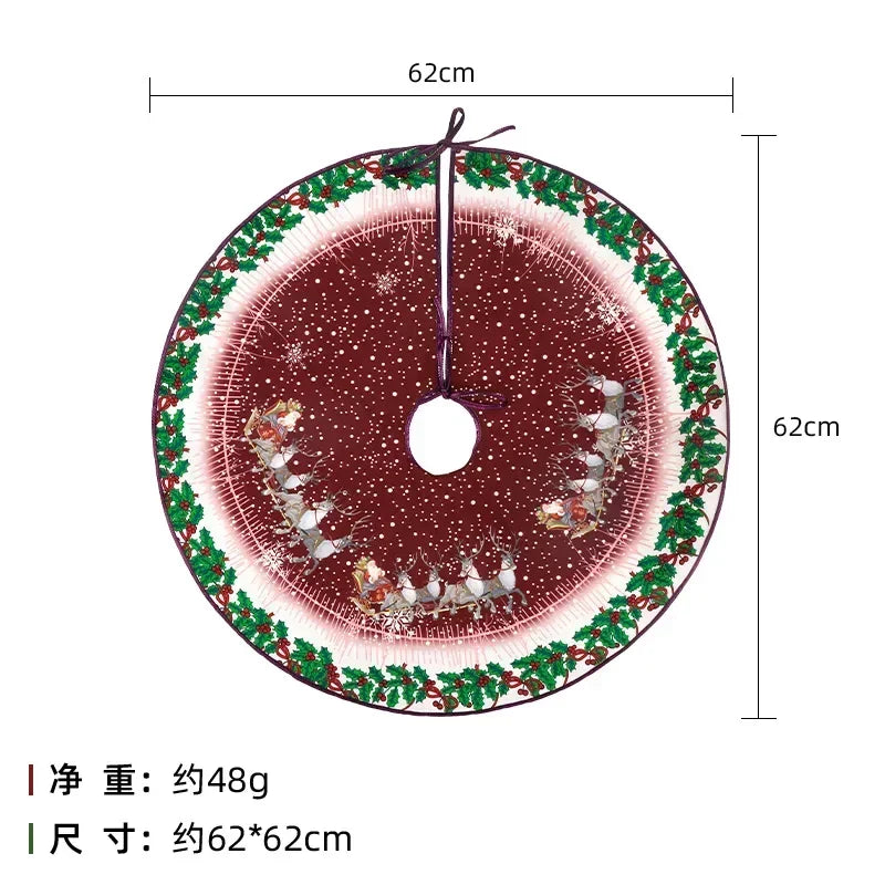Festive Holiday Tree Skirt – Seasonal Designs in 60cm and 90cm Non-Woven Fabric for Celebrations - Home Fads