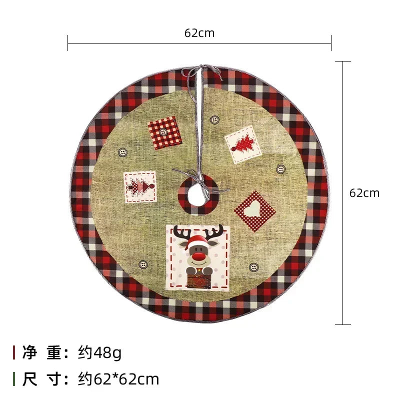 Festive Holiday Tree Skirt – Seasonal Designs in 60cm and 90cm Non-Woven Fabric for Celebrations - Home Fads