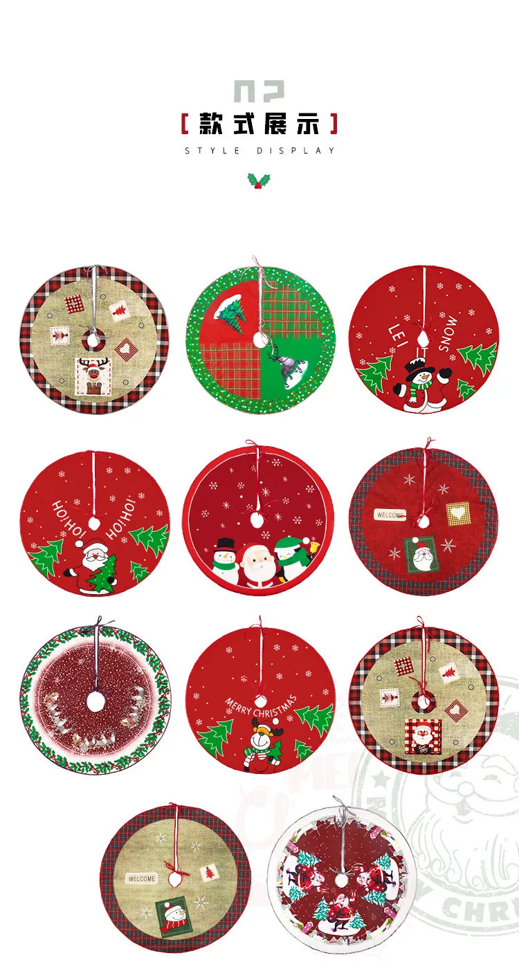 Festive Holiday Tree Skirt – Seasonal Designs in 60cm and 90cm Non-Woven Fabric for Celebrations - Home Fads