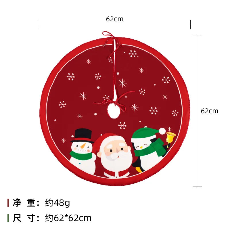 Festive Holiday Tree Skirt – Seasonal Designs in 60cm and 90cm Non-Woven Fabric for Celebrations - Home Fads