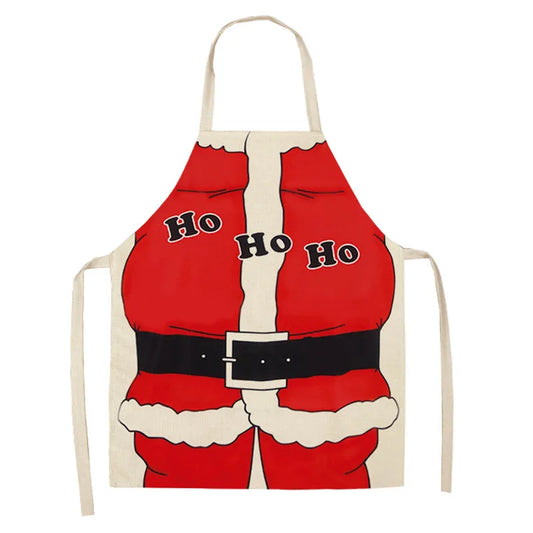 Festive Linen Apron – Holiday-Themed Kitchen, Art, and Home Décor - Home Fads