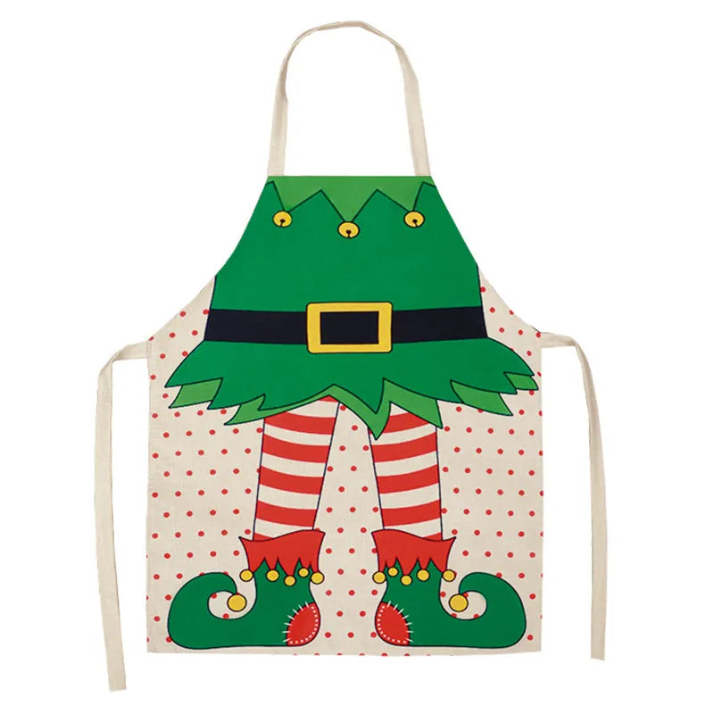 Festive Linen Apron – Holiday-Themed Kitchen, Art, and Home Décor - Home Fads
