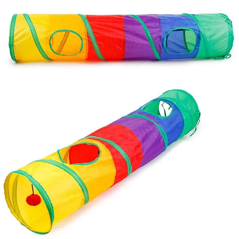 Foldable Interactive Cat Tunnel: Collapsible Pet Play Tube for Stimulating Indoor and Outdoor Exercise - Home Fads