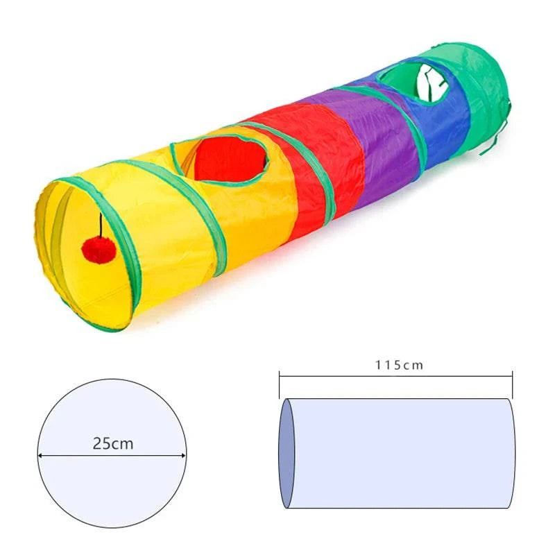 Foldable Interactive Cat Tunnel: Collapsible Pet Play Tube for Stimulating Indoor and Outdoor Exercise - Home Fads