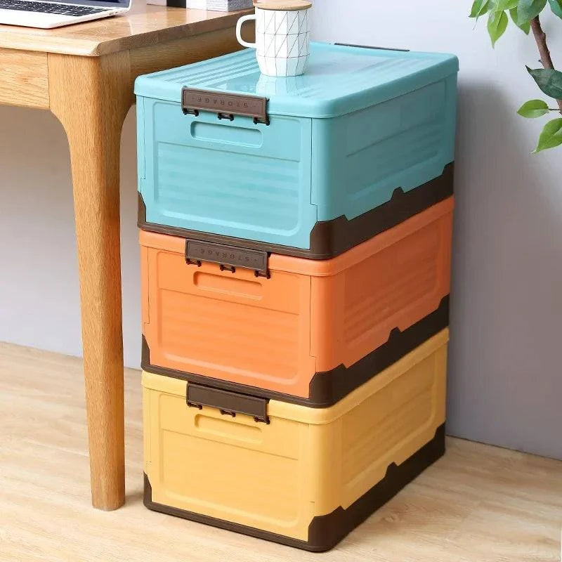 Foldable Storage Box with Lid - Multifunctional Organizer Container for Clothes, Toys and Sundries - Home Fads
