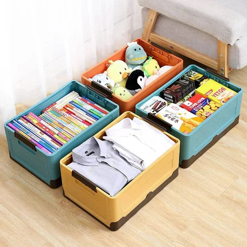 Foldable Storage Box with Lid - Multifunctional Organizer Container for Clothes, Toys and Sundries - Home Fads