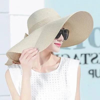 Foldable Wide Brim Straw Beach Hat for Women - Sun Block UV Protection Panama Hat - Available in 11 vibrant colors to match every style and outfit - Home Fads