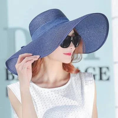Foldable Wide Brim Straw Beach Hat for Women - Sun Block UV Protection Panama Hat - Available in 11 vibrant colors to match every style and outfit - Home Fads