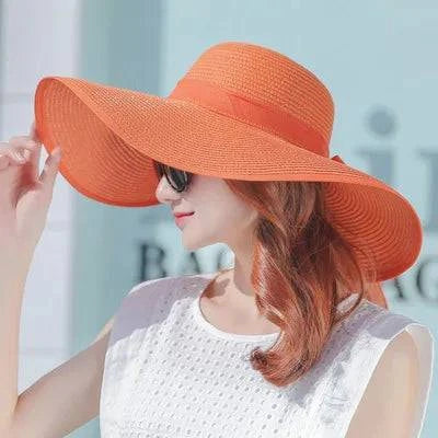 Foldable Wide Brim Straw Beach Hat for Women - Sun Block UV Protection Panama Hat - Available in 11 vibrant colors to match every style and outfit - Home Fads