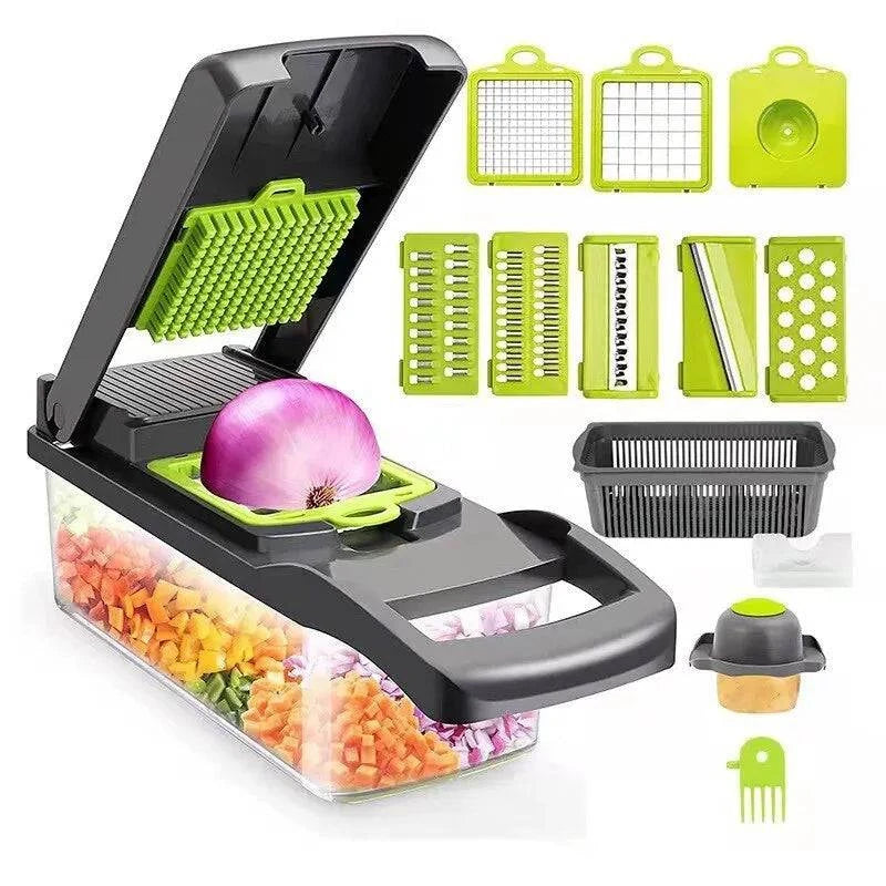 Fruits and Vegetable Chopper – 14-in-1 Mandoline Slicer, Cutter, and Grater – Multifunctional Kitchen Tool - Home Fads