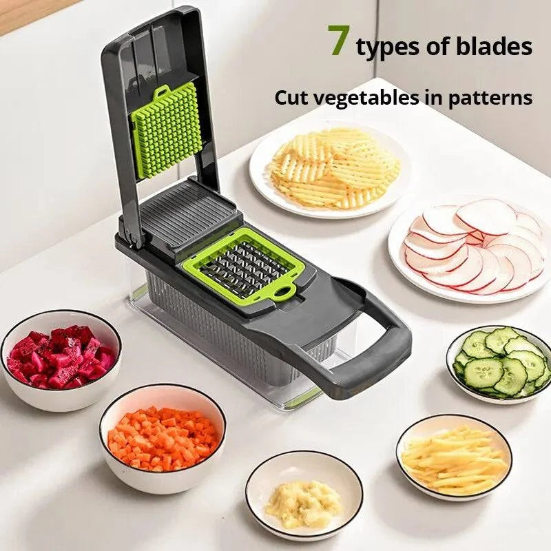 Fruits and Vegetable Chopper – 14-in-1 Mandoline Slicer, Cutter, and Grater – Multifunctional Kitchen Tool - Home Fads