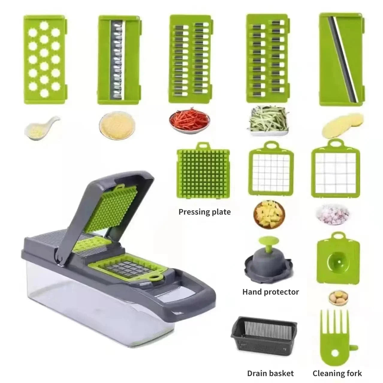 Fruits and Vegetable Chopper – 14-in-1 Mandoline Slicer, Cutter, and Grater – Multifunctional Kitchen Tool - Home Fads