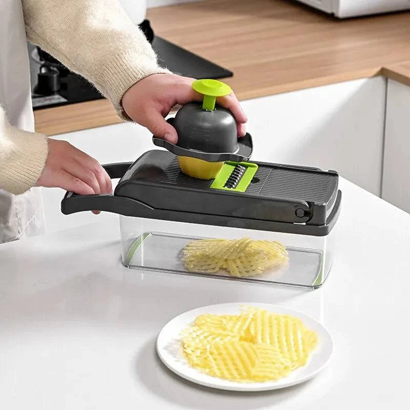 Fruits and Vegetable Chopper – 14-in-1 Mandoline Slicer, Cutter, and Grater – Multifunctional Kitchen Tool - Home Fads