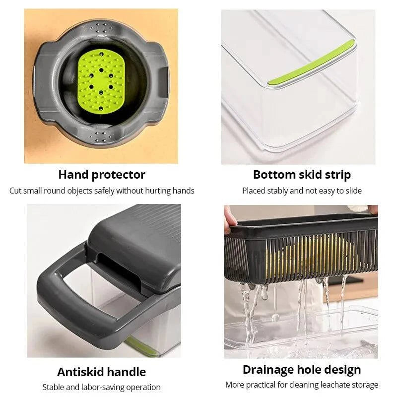 Fruits and Vegetable Chopper – 14-in-1 Mandoline Slicer, Cutter, and Grater – Multifunctional Kitchen Tool - Home Fads