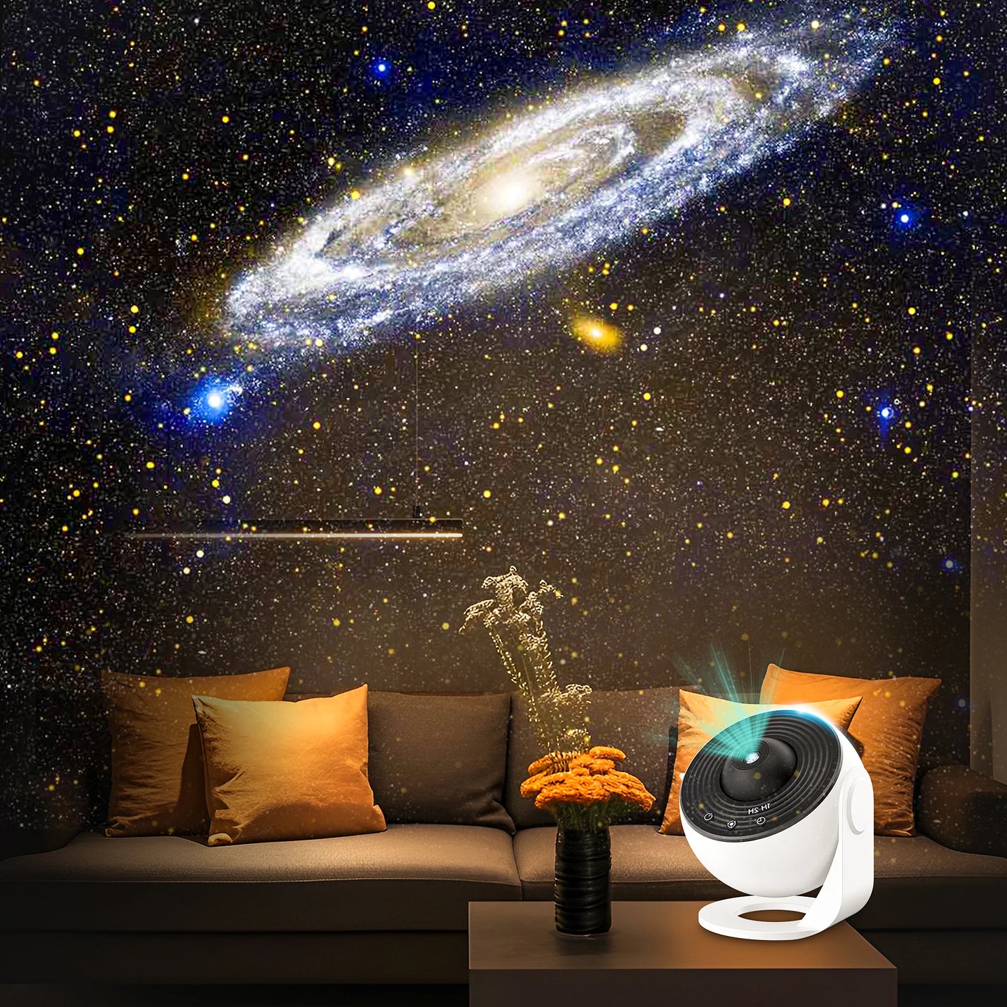 Galaxy Projector with 13 Planet Discs – 360° Rotating Planetarium, HD Night Light with Aurora, Stars, and Timer for Bedroom or Holiday Decor - Home Fads