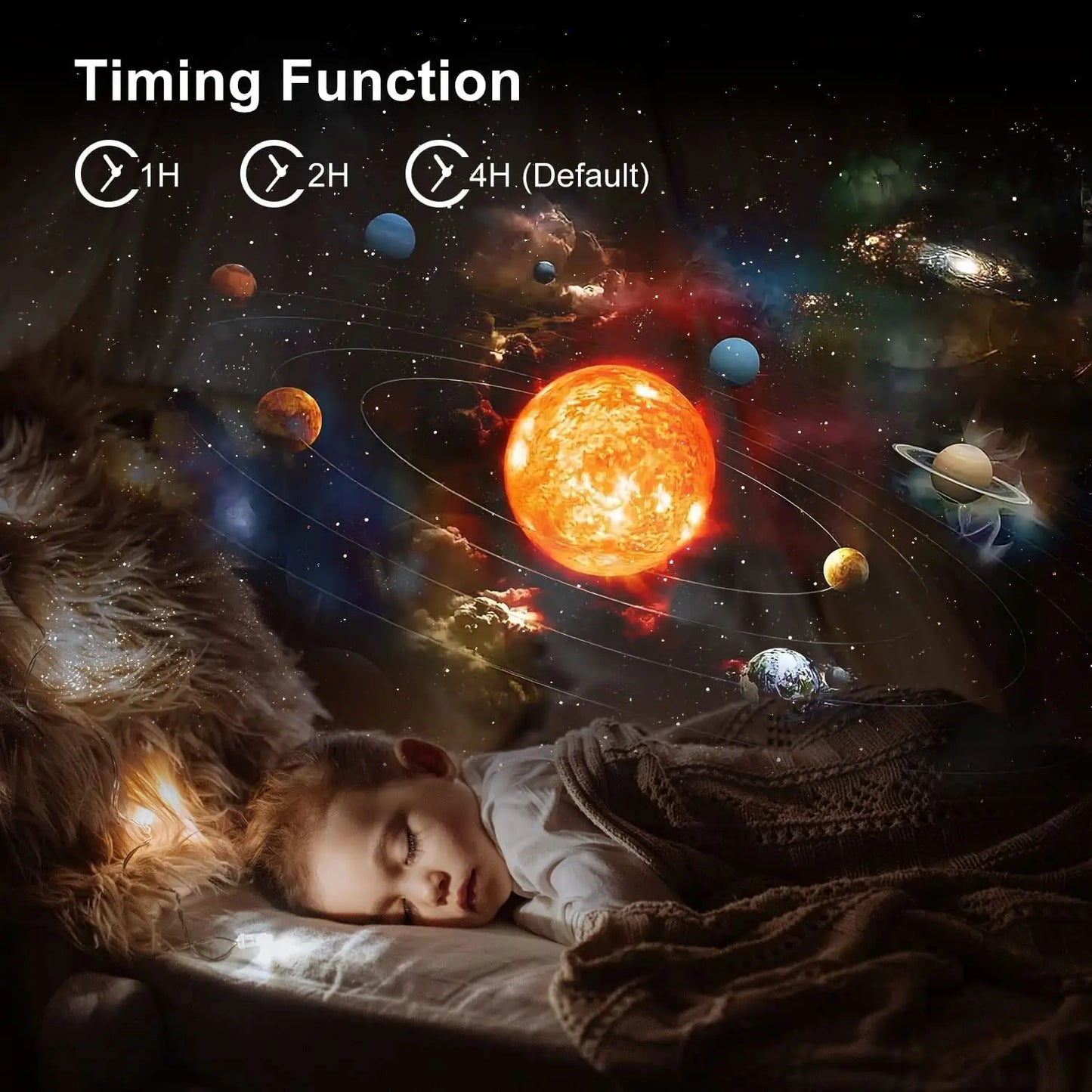 Galaxy Projector with 13 Planet Discs – 360° Rotating Planetarium, HD Night Light with Aurora, Stars, and Timer for Bedroom or Holiday Decor - Home Fads