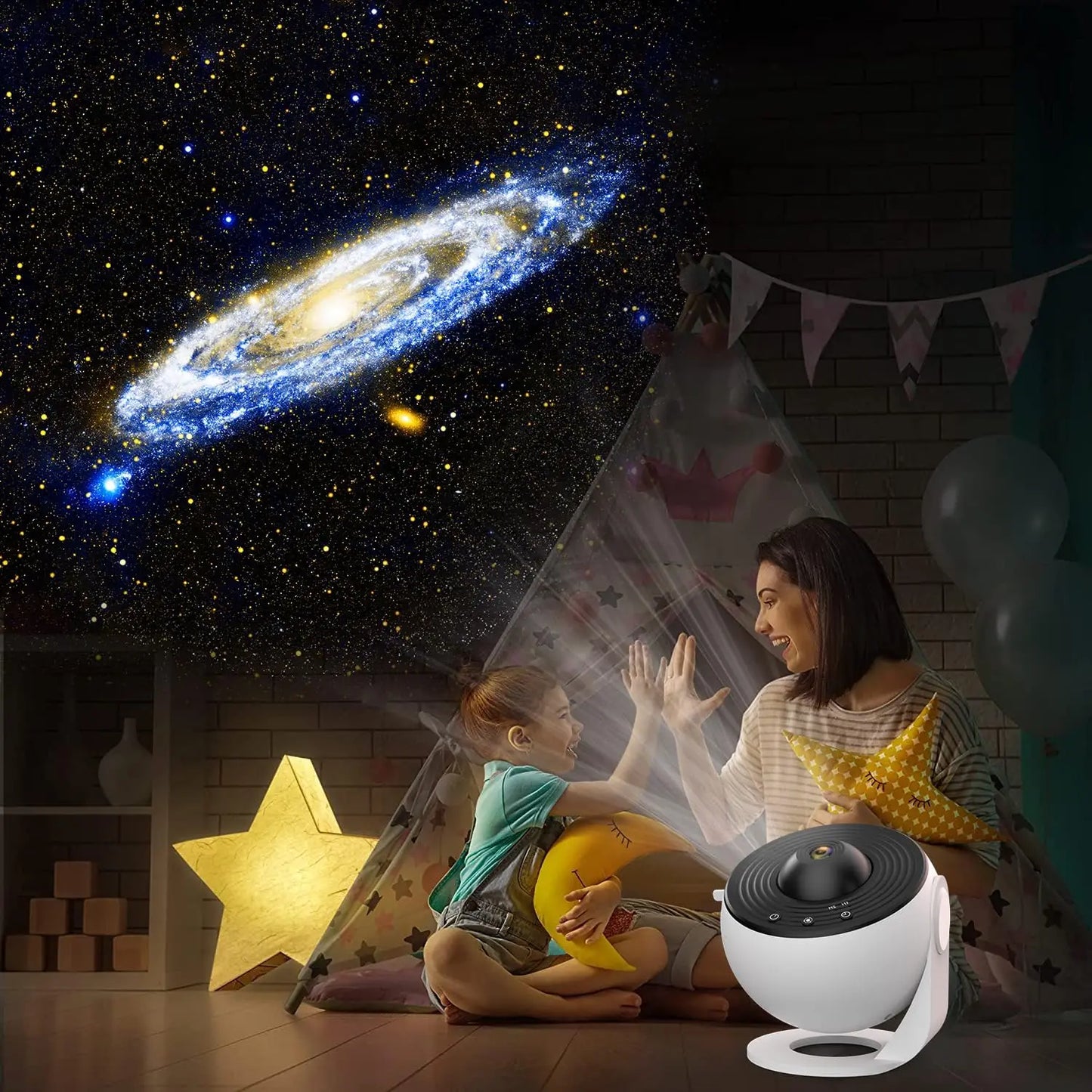 Galaxy Projector with 13 Planet Discs – 360° Rotating Planetarium, HD Night Light with Aurora, Stars, and Timer for Bedroom or Holiday Decor - Home Fads