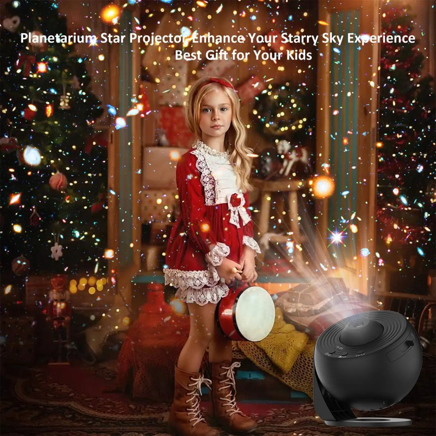 Galaxy Projector with 13 Planet Discs – 360° Rotating Planetarium, HD Night Light with Aurora, Stars, and Timer for Bedroom or Holiday Decor - Home Fads