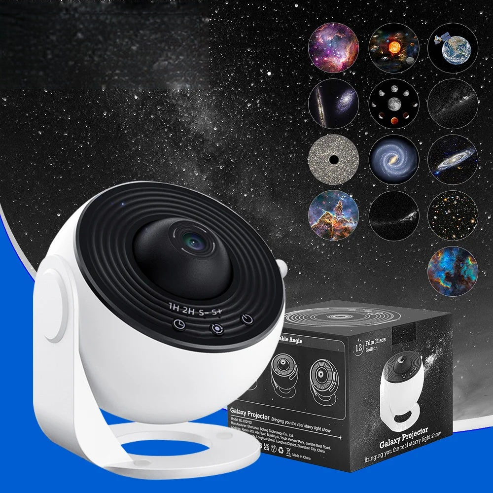 Galaxy Projector with 13 Planet Discs – 360° Rotating Planetarium, HD Night Light with Aurora, Stars, and Timer for Bedroom or Holiday Decor - Home Fads
