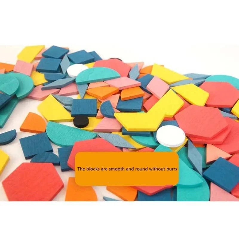 Educational Wooden 3D Geometric Puzzle Board Set - 180 Pieces, Montessori Learning Toys - Home Fads