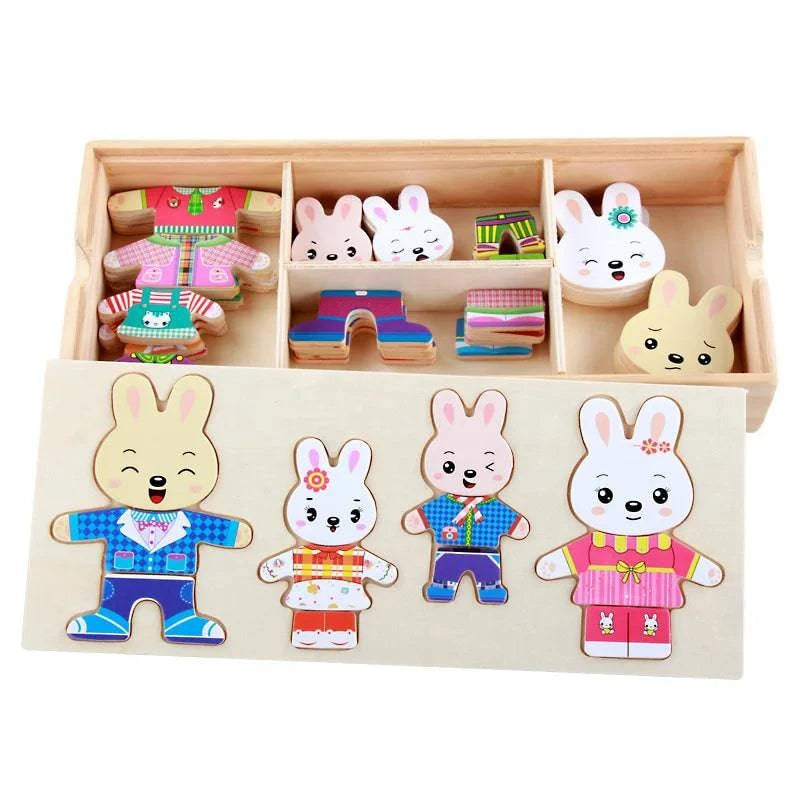 Educational Wooden Pegged Dress-Up Puzzle for Young Children - Home Fads