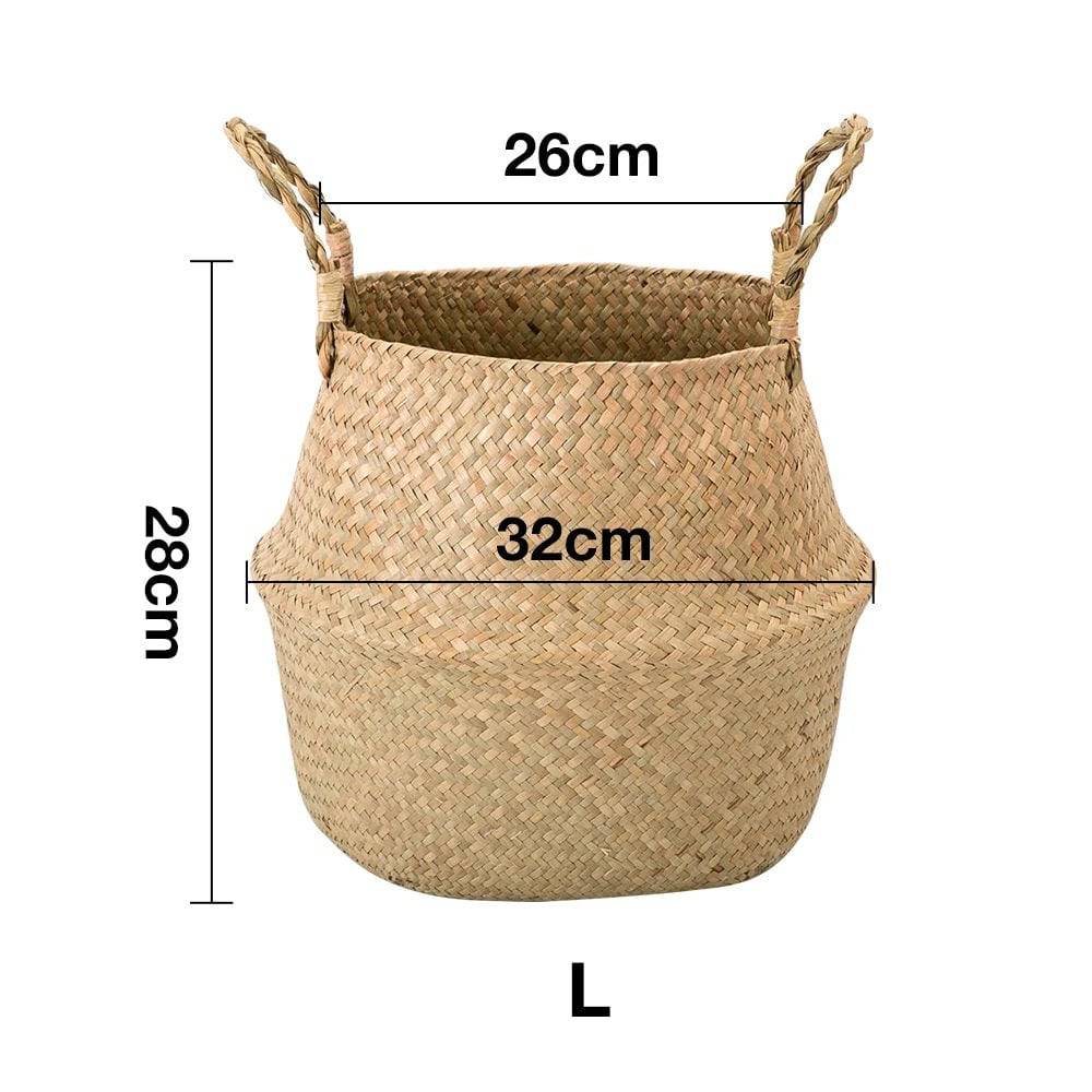 Handcrafted Natural Basket & Plant Pot Cover: Decorative Storage for Home | Multipurpose Organizer | Available in 7 Sizes - Home Fads