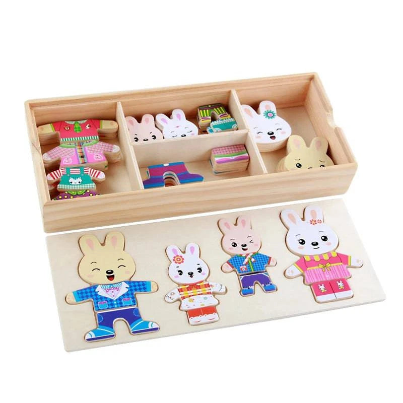 Educational Wooden Pegged Dress-Up Puzzle for Young Children - Home Fads
