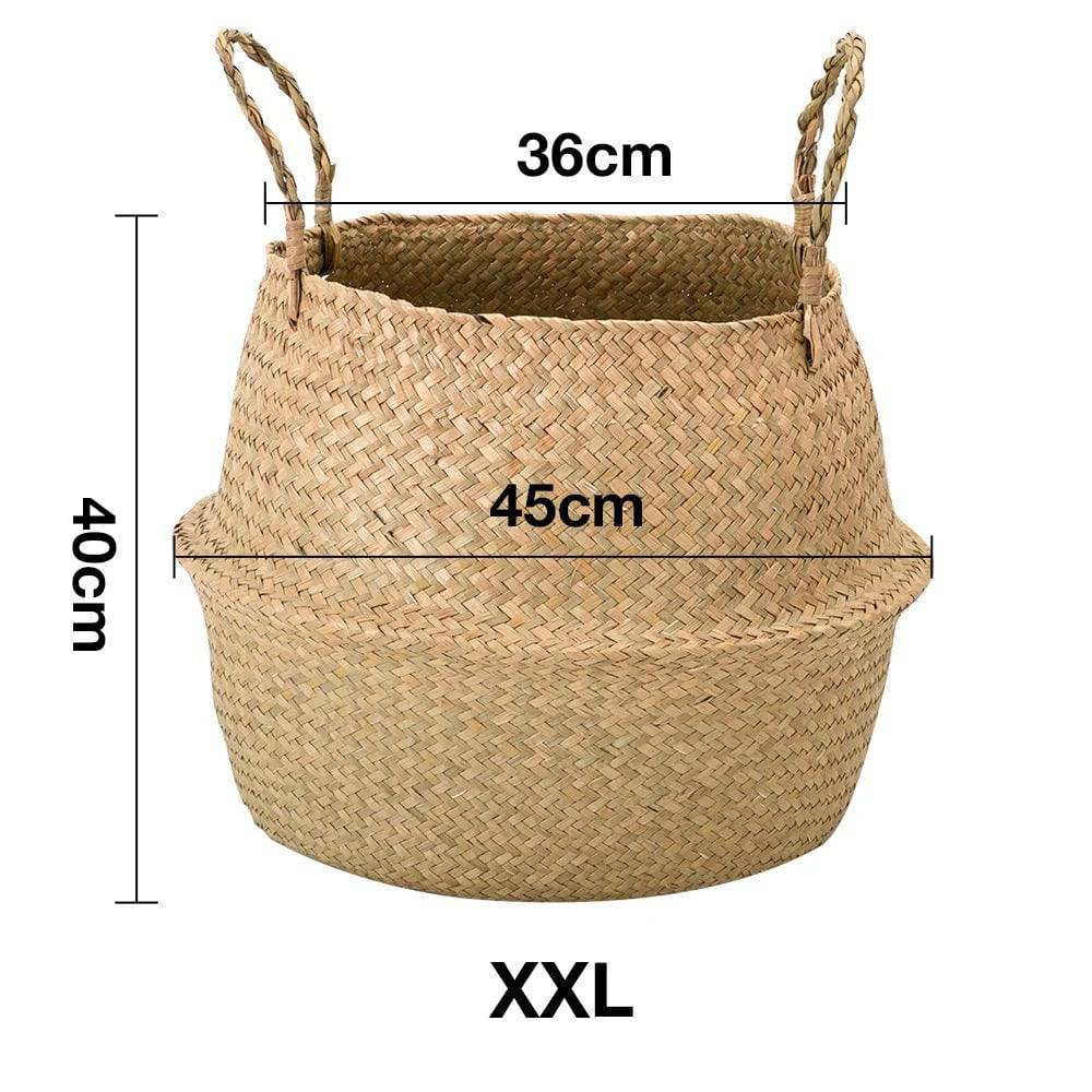Handcrafted Natural Basket & Plant Pot Cover: Decorative Storage for Home | Multipurpose Organizer | Available in 7 Sizes - Home Fads