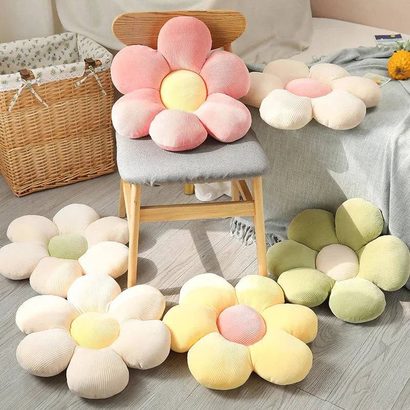 Plush Sunflower Flower Cushion - Elegant Room Decor (For Bay Windows, Bedrooms, or Cozy Corners) - Available in 6 Colors/Sizes - Home Fads